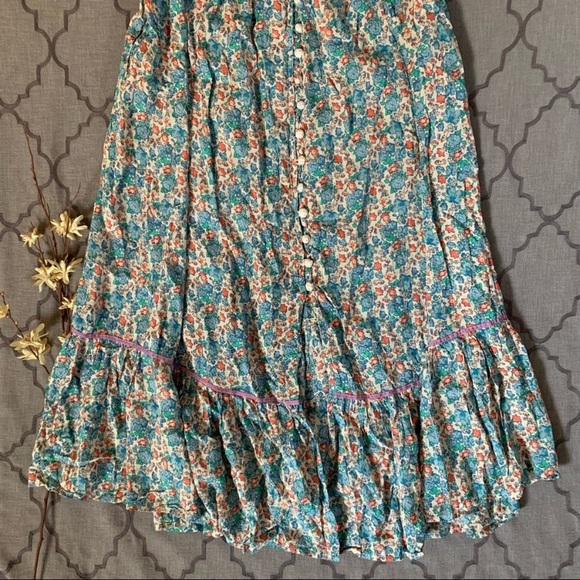 NWT-Free People Boho Floral ButtonFront Midi Dress - Picture 4 of 16